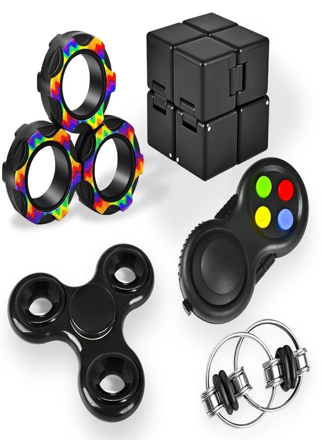 Dr.Kbder Valentines Day Gifts for Him 5PC Fidget Toys Adults Set Fidgets for Classroom Must Have Autism Sensory Pack Figette Cube ADHD Special Treasure Prize Tool Stress Relief Desk Cool Gadget for Kids Teen - Image 1